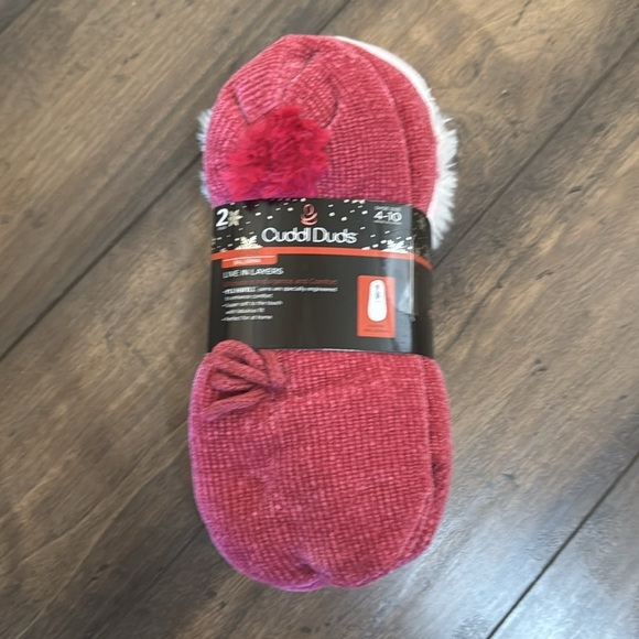 Cuddl Duds chenille faux fur line ballerina slipper socks Tupac size 4 to 10 - Picture 3 of 3